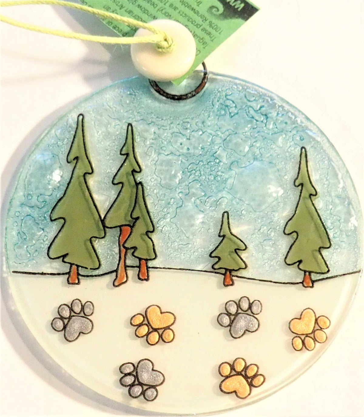 Snow Trees Paws Ornament / Suncatcher