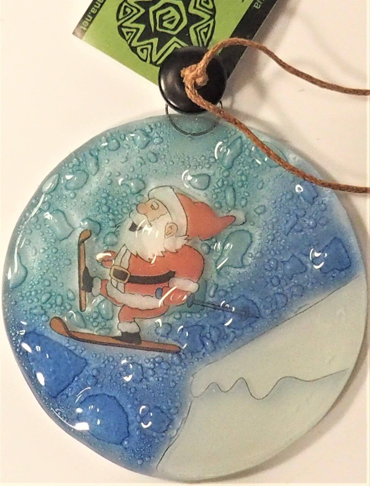 Santa Skiing Ornament / Suncatcher