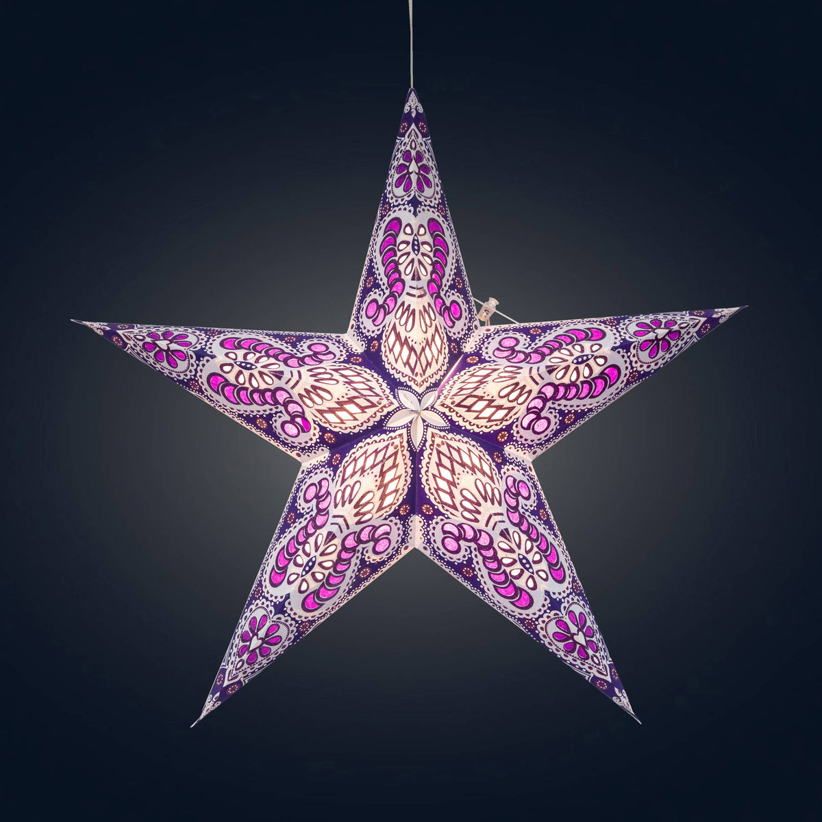 Phoenix ~ 5  Pointer, 24&quot;, Violet Paper Star Lantern Light