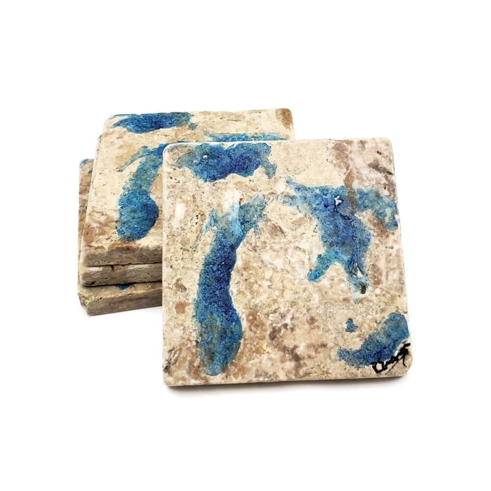 Hand-Painted Great Lakes Shoreline Art Coaster – Roger Ensign