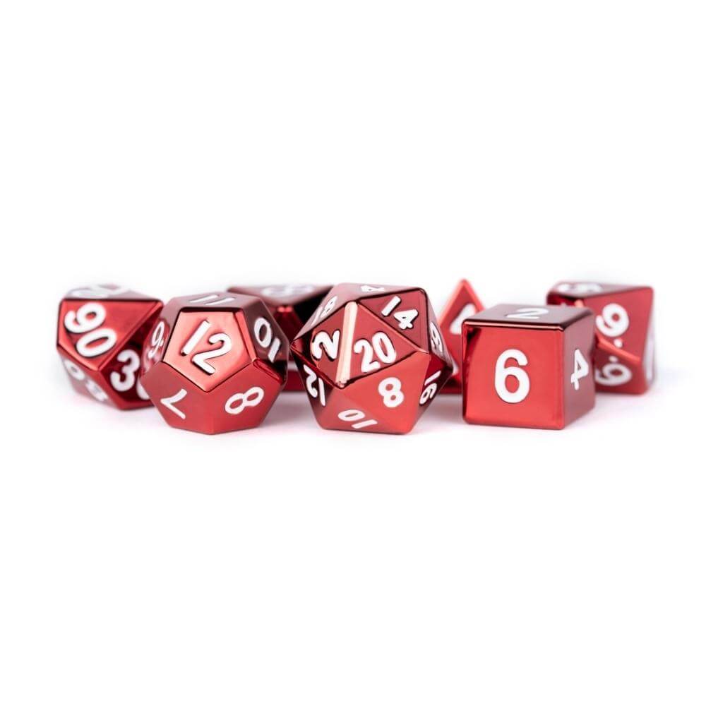 Metal Polyhedral Dice Set - Red