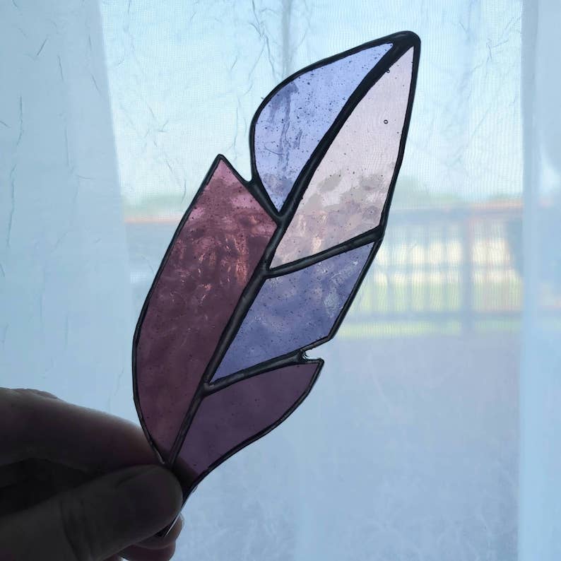 Purple Stained Glass Feather