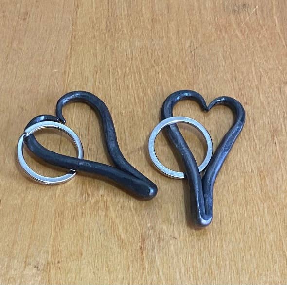 Blacksmith Forged Heart Key Chain