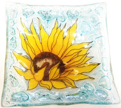 Sun Flower Small Glass Dish