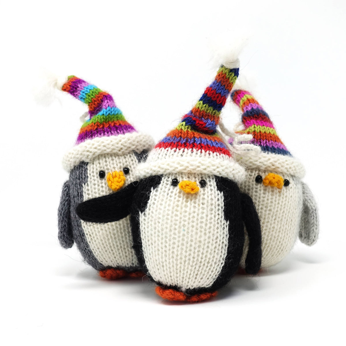 Penguin in Multi-Colored Hat Ornament